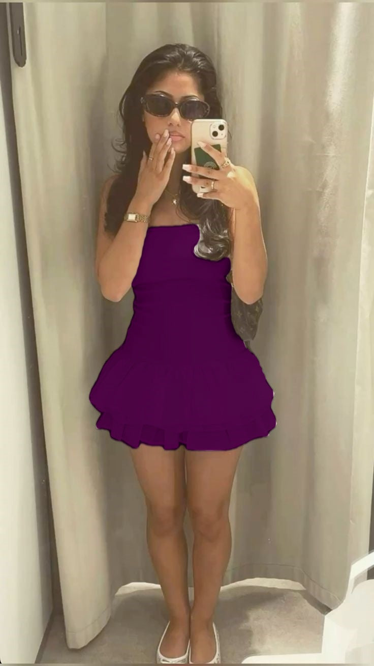 Sexy Sheath Strapless Satin White Short Summer Birthday Dress Hoco Dress Birthday Outfit 18th Birthday Mini Party Dresses DP1072