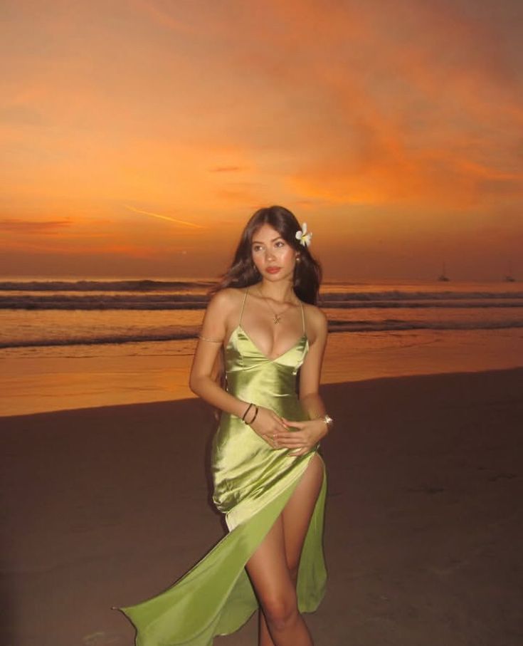 Sexy Mermaid Satin Halter Green Long Birthday Dress Prom Dress Baddie Summer Birthday Outfit DP1090