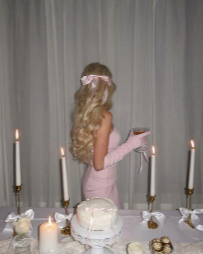 Cute Sheath Strapless Pink Satin Short Summer Birthday Dress Hoco Dress Birthday Outfit 19th Birthday Mini Party Dresses DP1116