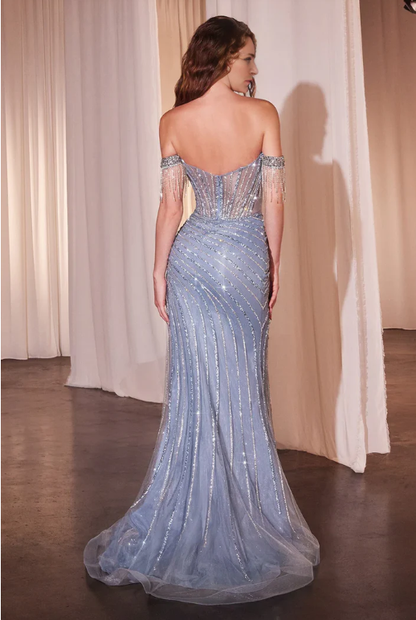 Sexy Mermaid Off The Shoulder Champagne Long Birthday Dress Prom Dress Baddie Summer Birthday Outfit DP1120