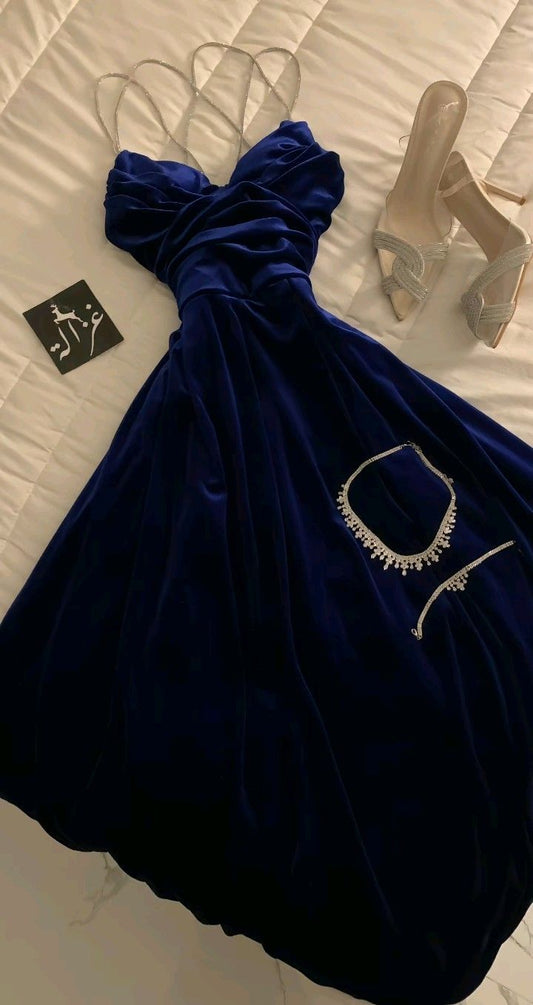 Cute A Line Spaghetti Straps Royal Blue Summer 18th Birthday Dress Hoco Dress Birthday Outfit 15th Birthday Party Dresses DP1146