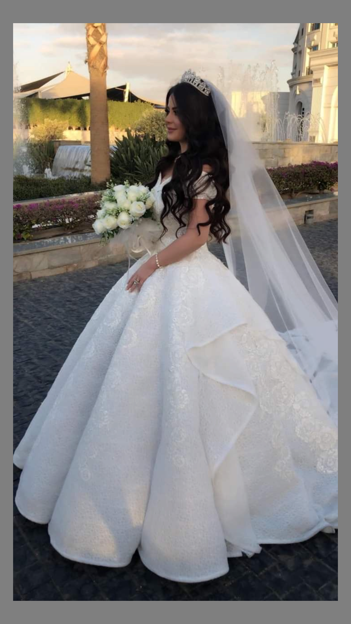 Vintage Bridal Gown Ball Gown Off The Shoulder White Lace Wedding Dresses Minimalist Bridal Gowns DP1191