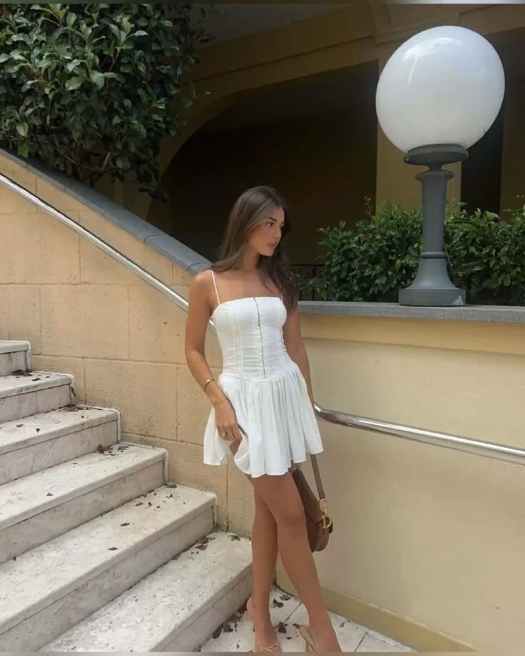 Sexy A Line Spaghetti Straps White Short Summer Birthday Dress Hoco Dress Birthday Outfit 16th Birthday Mini Party Dresses DP1271