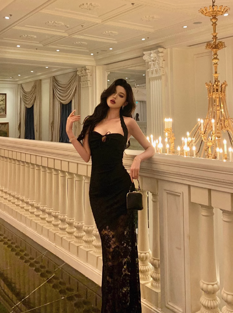 Elegant Mermaid Spaghetti Straps Black 21st Birthday Dress Party Gown Birthday Outfits Birthday Dress Ideas For Women DP1281