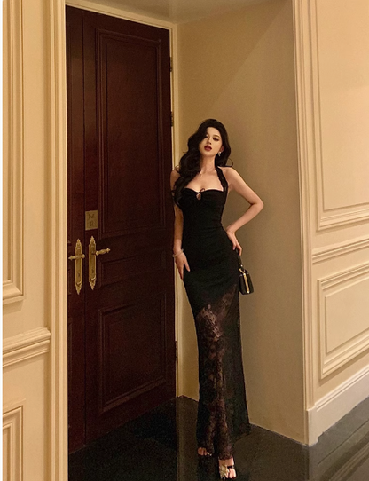 Elegant Mermaid Spaghetti Straps Black 21st Birthday Dress Party Gown Birthday Outfits Birthday Dress Ideas For Women DP1281