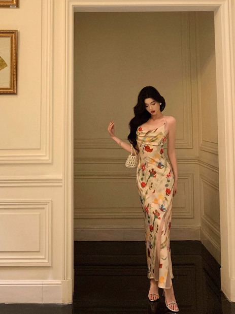 Classy Mermaid Pink Floral Long 18th Birthday Dress Party Gown 21st Birthday Outfits Birthday Dress Ideas For Women DP1282