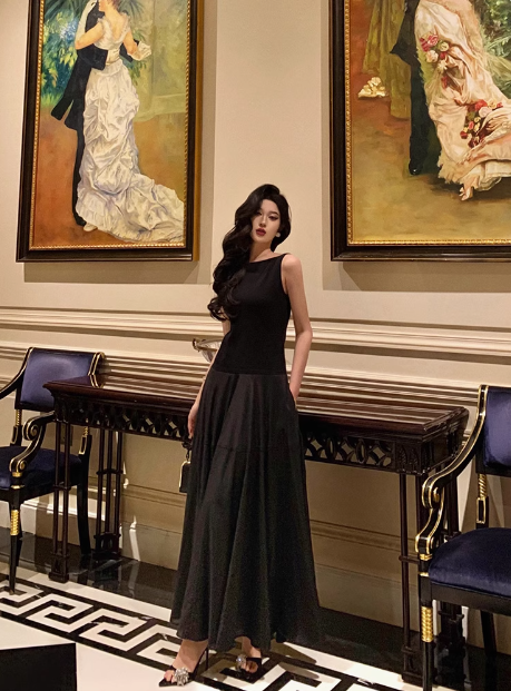 Elegant A line Black Sleeveless 21st Birthday Dress Party Gown Birthday Outfits Birthday Dress Ideas For Women DP1290