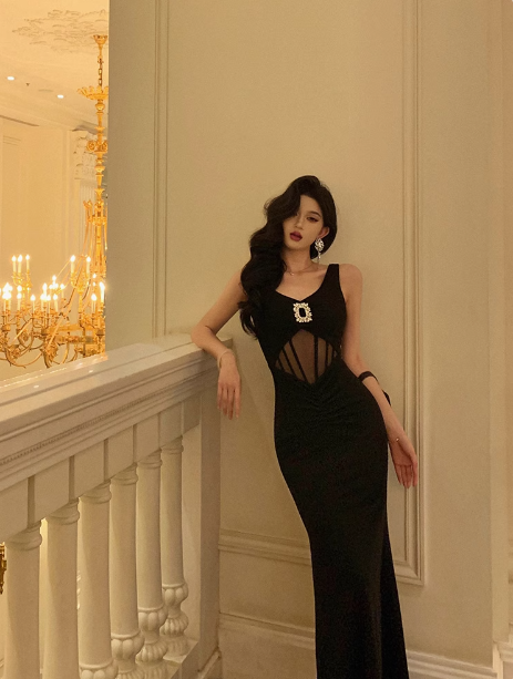 Classy Mermaid Black Long 18th Birthday Dress Party Gown 21st Birthday Outfits Birthday Dress Ideas For Women DP1295