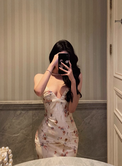 Sexy Mermaid Pink Floral Spaghetti Straps 18th Birthday Dress Party Gown Birthday Outfits Birthday Dress Ideas For Women DP1300