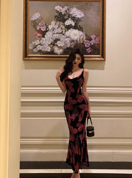 Classy Mermaid Spaghetti Straps Pink Black Long 18th Birthday Dress Party Gown 21st Birthday Outfits Birthday Dress Ideas For Women DP1312