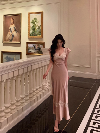 Classy Sheath Pink Satin Long 18th Birthday Dress Party Gown 21st Birthday Outfits Birthday Dress Ideas For Women DP1314