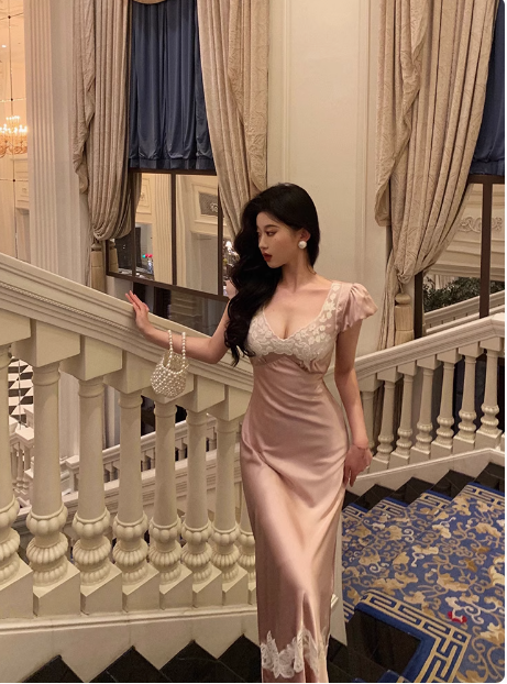 Classy Sheath Pink Satin Long 18th Birthday Dress Party Gown 21st Birthday Outfits Birthday Dress Ideas For Women DP1314