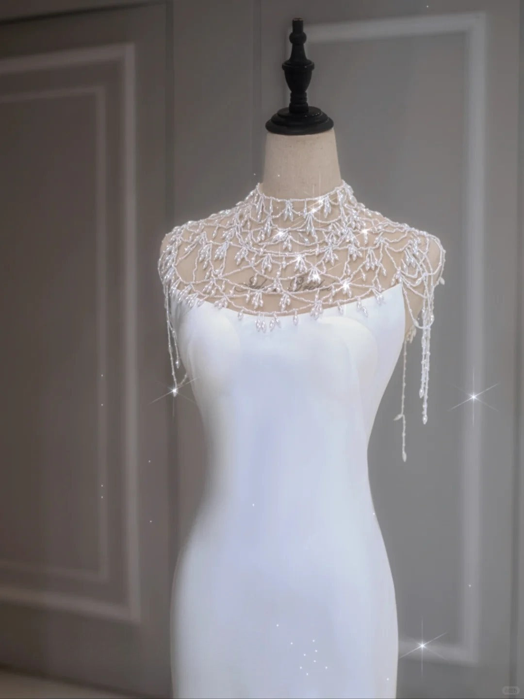 Ethereal Wedding Dress Mermaid High Neck Long White Wedding Dresses Bridal Gowns DP1351