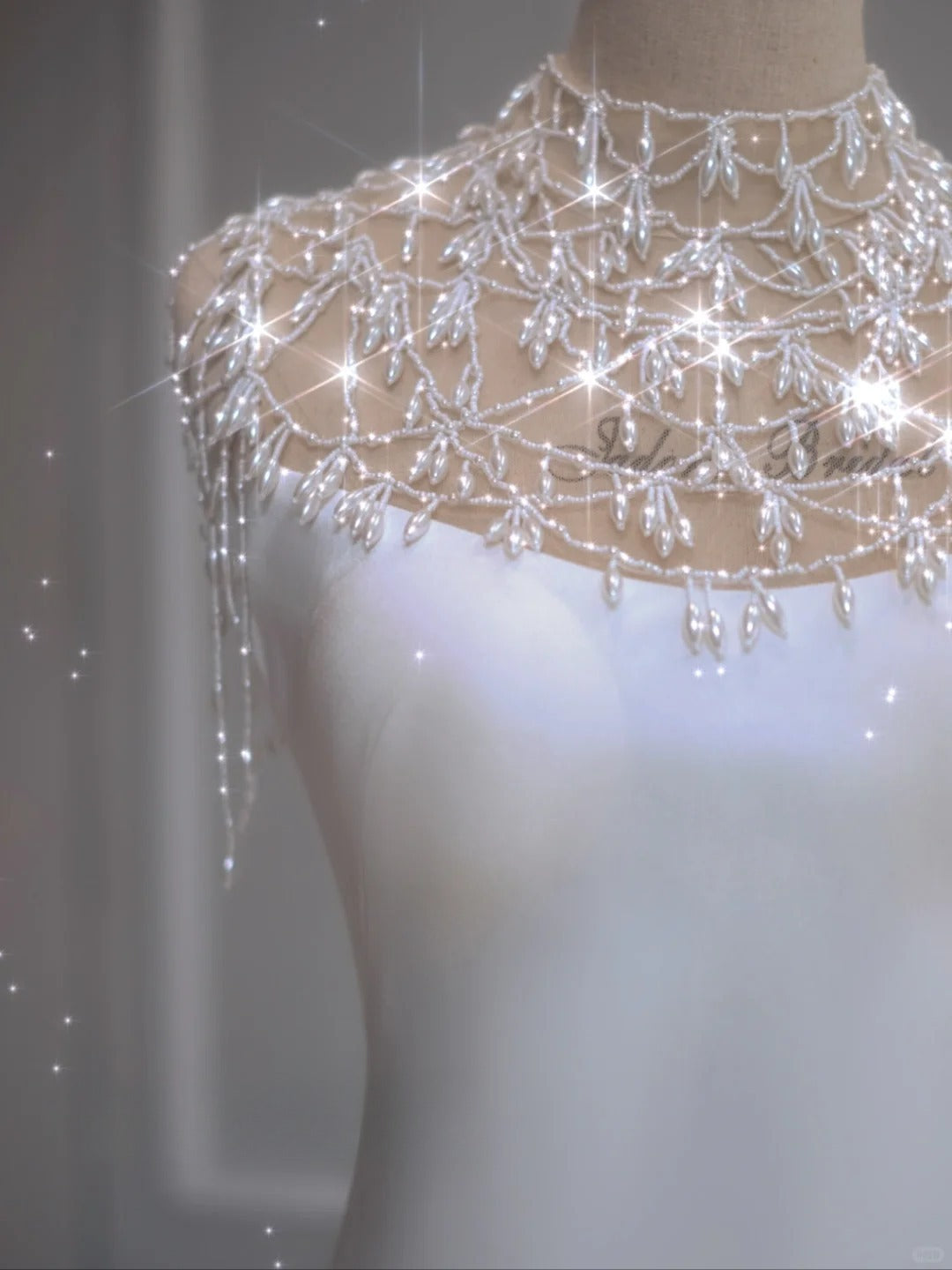 Ethereal Wedding Dress Mermaid High Neck Long White Wedding Dresses Bridal Gowns DP1351