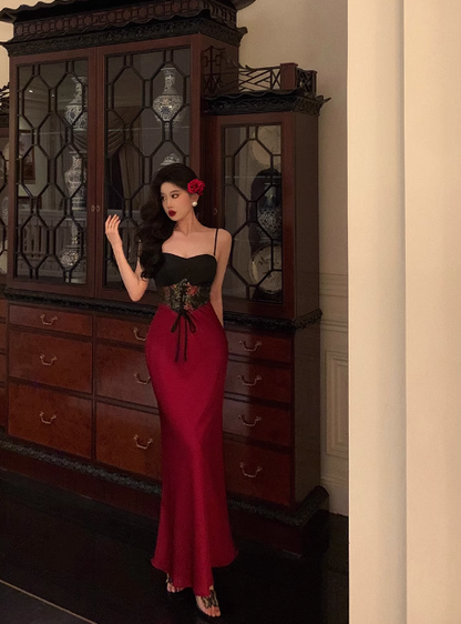 Classy Mermaid Spaghetti Straps Red Long 18th Birthday Dress Party Gown 21st Birthday Outfits Birthday Dress Ideas For Women DP1395