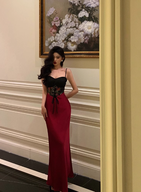 Classy Mermaid Spaghetti Straps Red Long 18th Birthday Dress Party Gown 21st Birthday Outfits Birthday Dress Ideas For Women DP1395