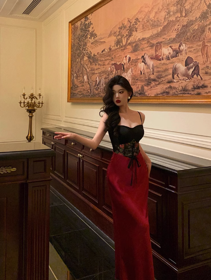 Classy Mermaid Spaghetti Straps Red Long 18th Birthday Dress Party Gown 21st Birthday Outfits Birthday Dress Ideas For Women DP1395