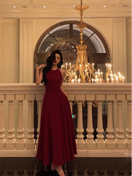 Elegant A Line Red Sleeveless 23rd Birthday Dress Party Gown Birthday Outfits Birthday Dress Ideas For Women DP1420