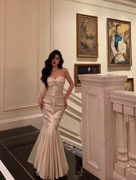 Elegant Mermaid Sweetheart White Sleeveless 23rd Birthday Dress Party Gown Birthday Outfits Birthday Dress Ideas For Women DP1426