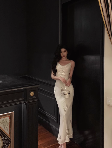 Elegant Sheath Spaghetti Straps White 21st Birthday Dress Party Gown Birthday Outfits Birthday Dress Ideas For Women DP1428