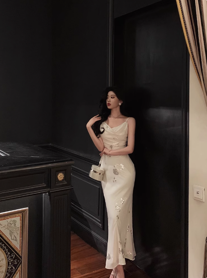 Elegant Sheath Spaghetti Straps White 21st Birthday Dress Party Gown Birthday Outfits Birthday Dress Ideas For Women DP1428