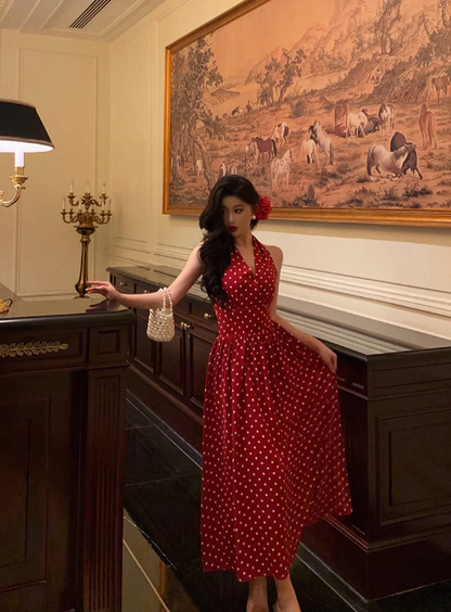 Elegant A line Halter Red 21st Birthday Dress Party Gown Birthday Outfits Birthday Dress Ideas For Women DP1434