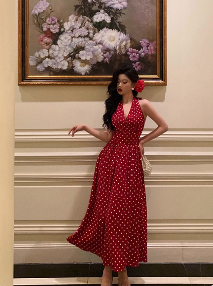 Elegant A line Halter Red 21st Birthday Dress Party Gown Birthday Outfits Birthday Dress Ideas For Women DP1434