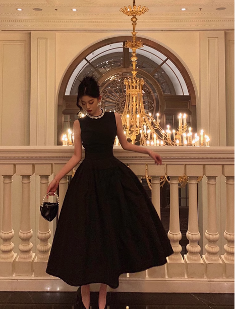 Simple A line Jewel Black Sleeveless 23rd Birthday Dress Party Gown Birthday Outfits Birthday Dress Ideas For Women DP1435