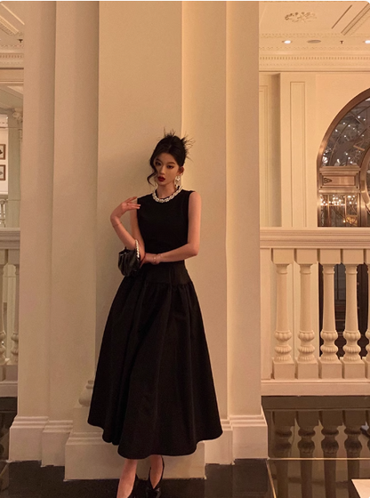 Simple A line Jewel Black Sleeveless 23rd Birthday Dress Party Gown Birthday Outfits Birthday Dress Ideas For Women DP1435