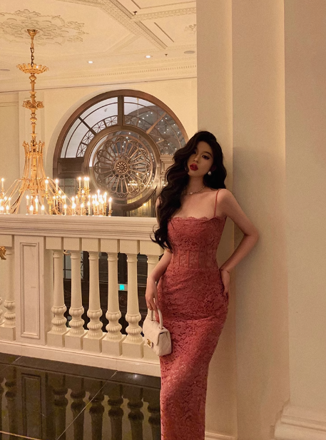 Elegant Mermaid Spaghetti Straps Lace 21st Birthday Dress Party Gown Birthday Outfits Birthday Dress Ideas For Women DP1439