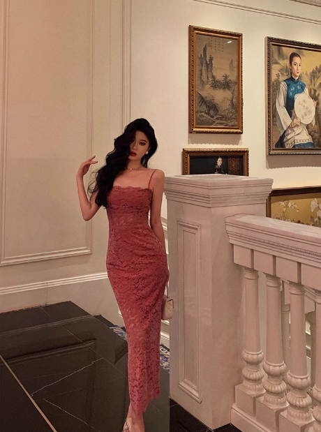 Elegant Mermaid Spaghetti Straps Lace 21st Birthday Dress Party Gown Birthday Outfits Birthday Dress Ideas For Women DP1439