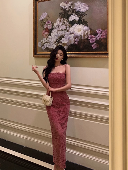 Elegant Mermaid Spaghetti Straps Lace 21st Birthday Dress Party Gown Birthday Outfits Birthday Dress Ideas For Women DP1439