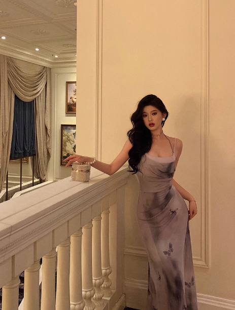 Elegant Mermaid Spaghetti Straps Chiffon 21st Birthday Dress Party Gown Birthday Outfits Birthday Dress Ideas For Women DP1440