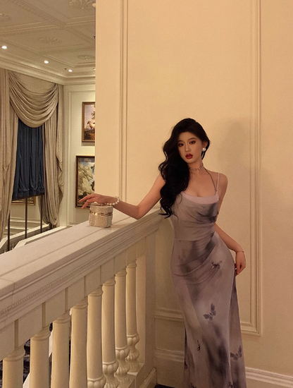 Elegant Mermaid Spaghetti Straps Chiffon 21st Birthday Dress Party Gown Birthday Outfits Birthday Dress Ideas For Women DP1440