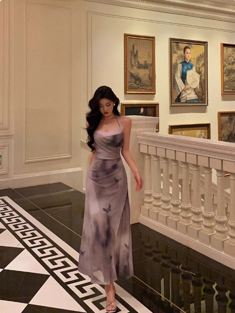 Elegant Mermaid Spaghetti Straps Chiffon 21st Birthday Dress Party Gown Birthday Outfits Birthday Dress Ideas For Women DP1440