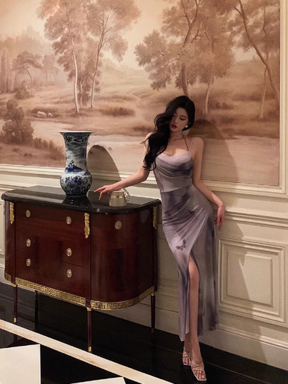 Elegant Mermaid Spaghetti Straps Chiffon 21st Birthday Dress Party Gown Birthday Outfits Birthday Dress Ideas For Women DP1440