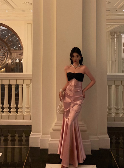 Elegant Mermaid Sweetheart Pink Sleeveless 23rd Birthday Dress Party Gown Birthday Outfits Birthday Dress Ideas For Women DP1463