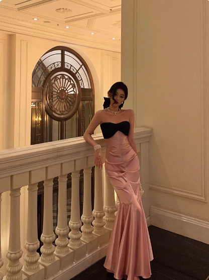 Elegant Mermaid Sweetheart Pink Sleeveless 23rd Birthday Dress Party Gown Birthday Outfits Birthday Dress Ideas For Women DP1463