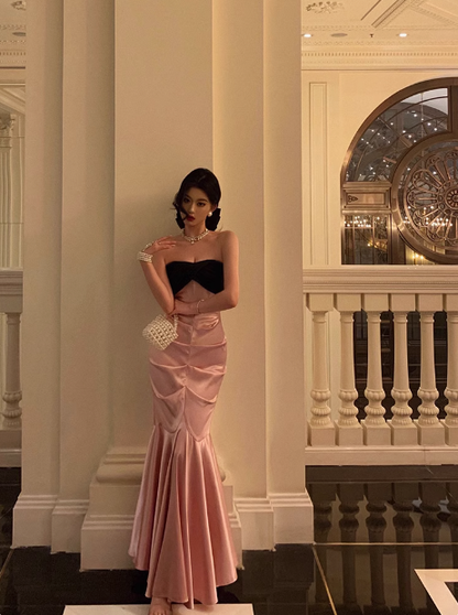 Elegant Mermaid Sweetheart Pink Sleeveless 23rd Birthday Dress Party Gown Birthday Outfits Birthday Dress Ideas For Women DP1463