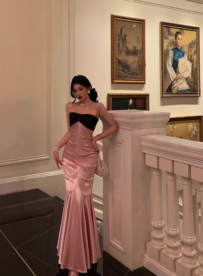 Elegant Mermaid Sweetheart Pink Sleeveless 23rd Birthday Dress Party Gown Birthday Outfits Birthday Dress Ideas For Women DP1463