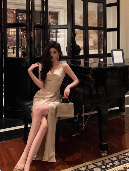 Sexy Mermaid Champagne Satin 21st Birthday Dress Party Gown Birthday Outfits Birthday Dress Ideas For Women DP1466