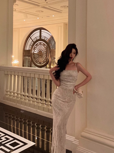 Sexy Mermaid Spaghetti Straps White Lace 21st Birthday Dress Party Gown Birthday Outfits Birthday Dress Ideas For Women DP1487