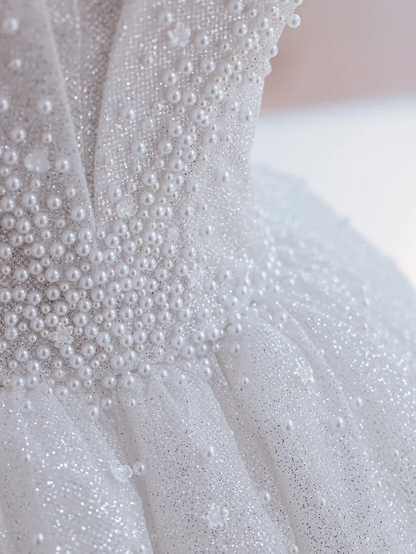 Glitter Wedding Dresses Ball Gown Off The Shoulder Sequin Wedding Dress Long Bridal Gowns DP1493