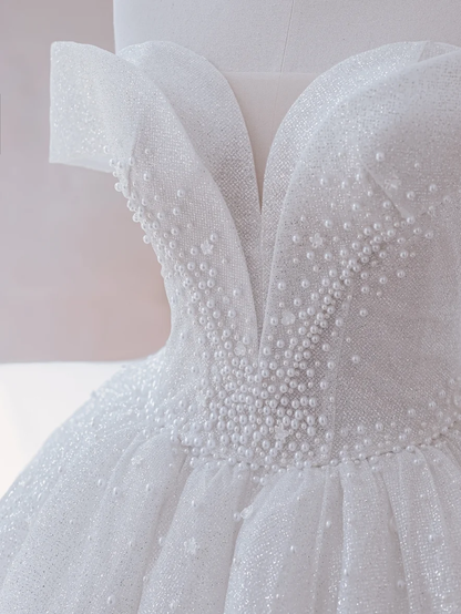 Glitter Wedding Dresses Ball Gown Off The Shoulder Sequin Wedding Dress Long Bridal Gowns DP1493