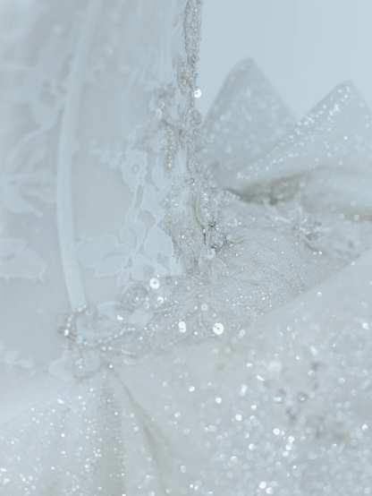 Timeless Bridal Gown Ball Gown Strapless White Sequin Wedding Dresses Bridal Gowns DP1494