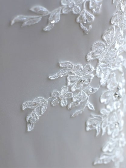 Simple Bridal Gown Mermaid Strapless Satin White Wedding Dresses Minimalist Bridal Gowns DP1513