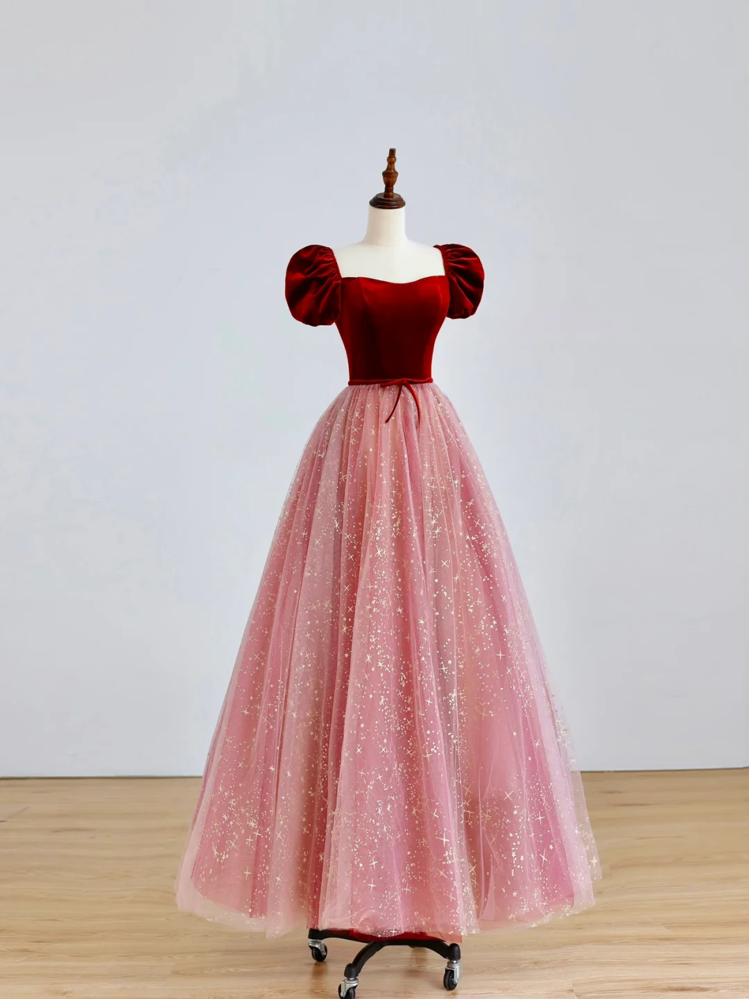 Elegant Glamour Ball Gown Sweetheart Short Sleeves Tulle Pink Prom Dress Party Dress Evening Dresses DP1518