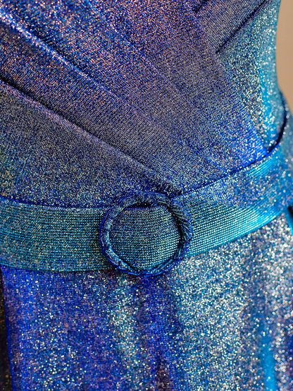 Elegant Glamour Ball Gown Strapless Blue Sequin 21st Birthday Dresses Evening Gown Birthday Outfits Evening Dress For Women DP1530