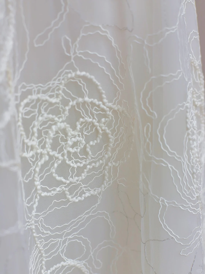 Simple Bridal Gown Ball Gown Short Sleeves Lace White Wedding Dresses Minimalist Bridal Gowns DP1532