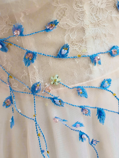 Elegant Glamour Ball Gown Strapless Blue Beads 21st Birthday Dresses Evening Gown Birthday Outfits Evening Dress For Women DP1534